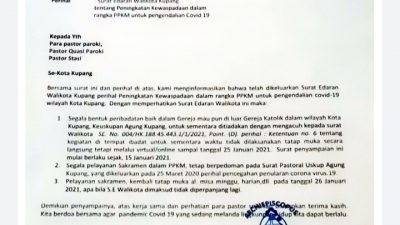 Corona Menggila, Misa di Gereja Keuskupan Agung Kupang Ditiadakan