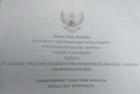 Dokumen APBDes Waienga, Kabupaten Lembata
