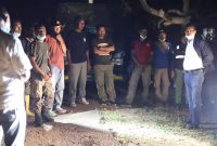 Bupati Sumba Tengah, Paulus SK Limu ketika melakukan pemantaun pengendalian hama belalang/ Foto Humas Sumba Tengah