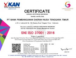 Serius Terapkan Manajemen Bersih dan Zero Tolerance Terhadap Suap, Bank NTT Komit Terapkan ISO 37001:2016