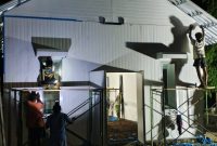 Pembangunan Kapela Stasi Santo Elias Riangduli, Kecamatan Witihama. Gereja ini merupakan bangunan portable bantuan Tenaga Ahli Kementerian Koordinator Pangan RI, Simon Petrus Kamlasi