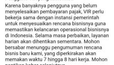 Tampak pada layar muka aplkasi VIR Indonesia yang dikirimkan oleh satu korban investasi bodong yang merugikan ribuan warga NTT. Foto: tangkapan layar