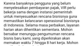 Tampak pada layar muka aplkasi VIR Indonesia yang dikirimkan oleh satu korban investasi bodong yang merugikan ribuan warga NTT. Foto: tangkapan layar