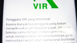 Tangkapan layar aplikasi VIR Indonesia. Setiap kali anggota berusaha melakukan penarikan dana, muncul pemberitahuan ini. Foto :tangkapan layar yang dikirimkan korban