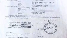 Dokumen Surat Pernyataan Hibah tertanggal 30 Juni 2016 lengkap dengan tanda tangan Pater Leo Kleden, SVD dan dikukuhkan dengan meterai 600 dan cap resmi Superior Provincialis SVD Ende. 