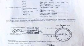 Dokumen Surat Pernyataan Hibah tertanggal 30 Juni 2016 lengkap dengan tanda tangan Pater Leo Kleden, SVD dan dikukuhkan dengan meterai 600 dan cap resmi Superior Provincialis SVD Ende. 